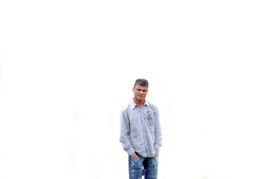 young man isolated on the white background