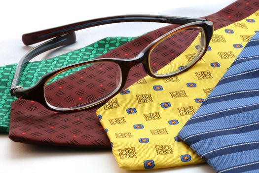 Row of ties and glasses