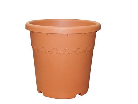 Ornamental Plastic Flower Pot isolated with clipping path       