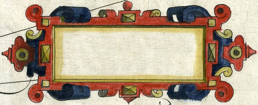 Detail of old map, 17th century