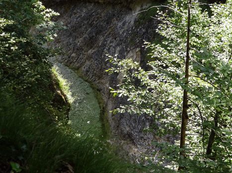 A small moutain creek in a canyon