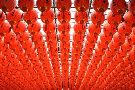 Here are a lot of red and beautiful Chinese lantern.