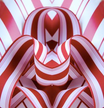 symmetrical design using red and white candy cane stripes