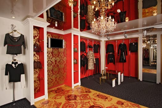 Interior of a fashionable boutique