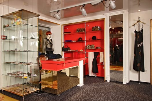 Interior of a fashionable boutique