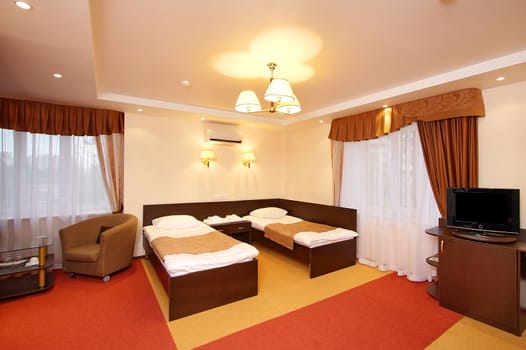 
Beautiful modern bedroom in hotel