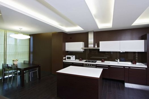 Interior of modern kitchen in east style