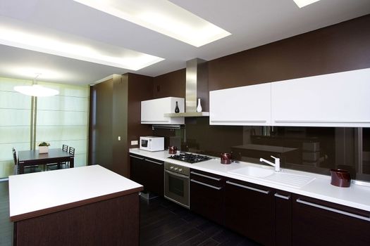 Interior of modern kitchen in east style