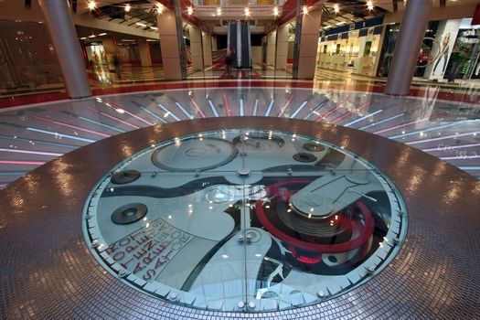 Interior of huge modern shopping centre