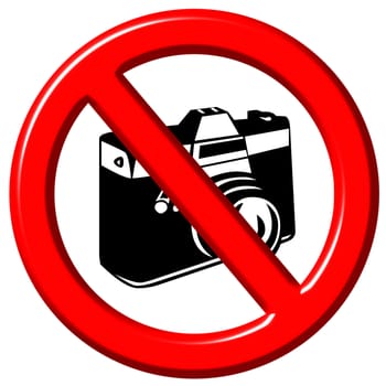 No photographs 3d sign isolated in white