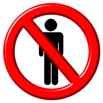 No men 3d sign isolated in white