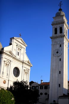 Church faacde and bell tower