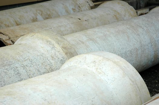 stack of concrete pipe for construction project