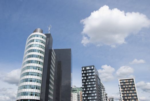 Tower Block Offices and Apartments under a blue sky