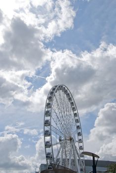 A Fairground Wheel on a city shopping plaza
