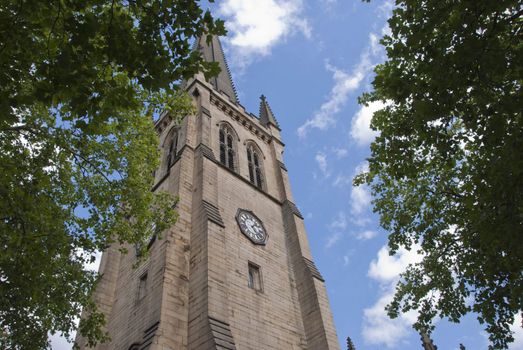 The Clock Tower and spire of an English Cathedral