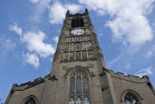 The Clocktower and Frontage of a church in Yorkshire