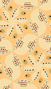 Seamless wallpaper background pattern of leaf and cell shapes