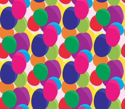 Various balloons float in a seamless wallpaper pattern background