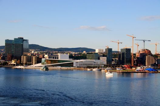 Oslo opera house seen from the seaside