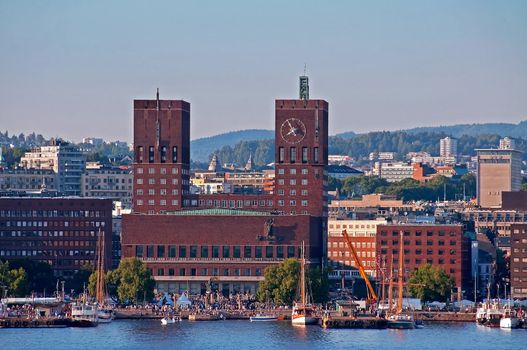 Oslo city hall and the harbor