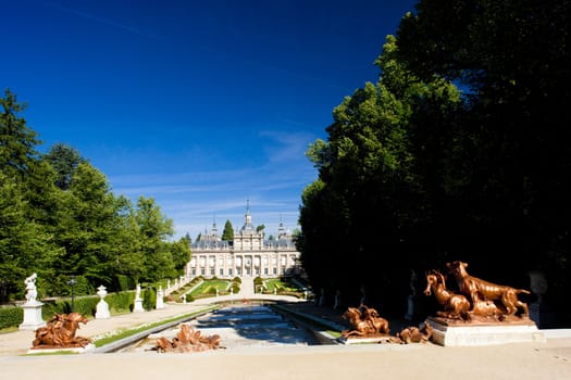 La Granja de San Ildefonso with garden, Segovia Province, Castile and Leon, Spain