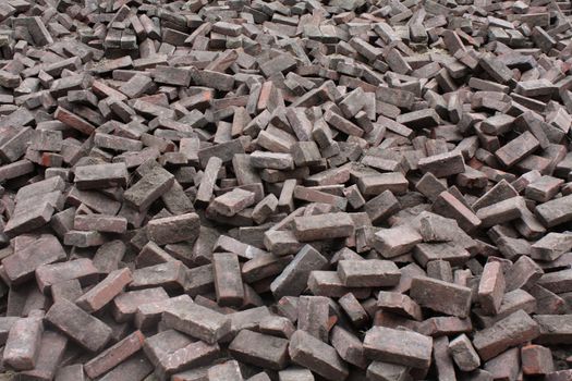 Construction Pile Of Brick Tiles For Pavement