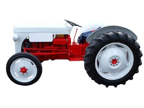 Vintage Tractor isolated with clipping path       
