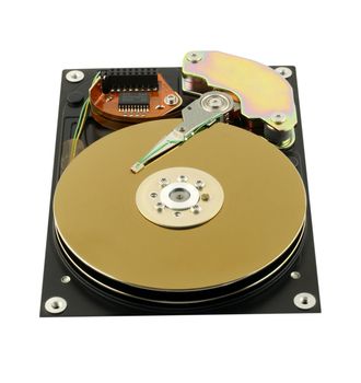 Hard disk drive isolated in white