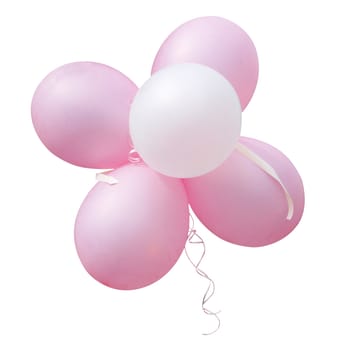 Bunch of Pink Balloons isolated with clipping path      