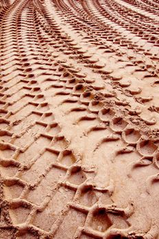 industrial car casing prints on gravel