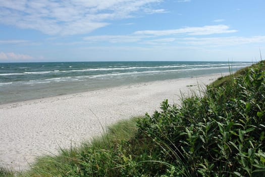Typical rough landscape seascape in the West Coast in Denmark
