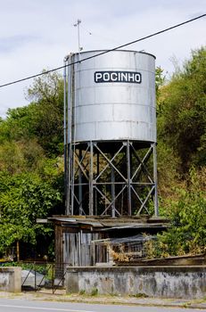 water tank, old engine house in Pocinho, Douro Valley, Portugal