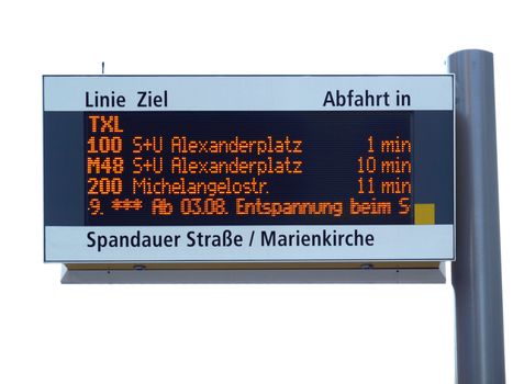 Isolated bus stop sign in Berlin, Germany