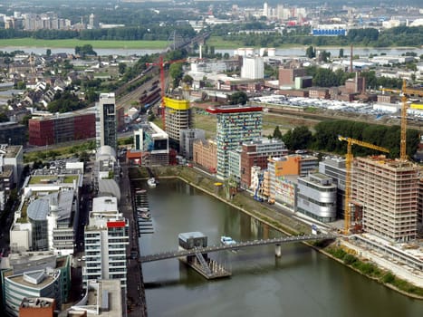Duesseldorf mediahafen (harbour) in Rheinland-Westphalia, Germany