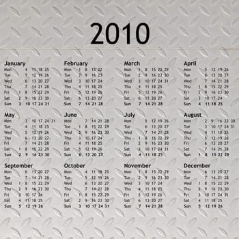 Calendar of year 2010 with   background