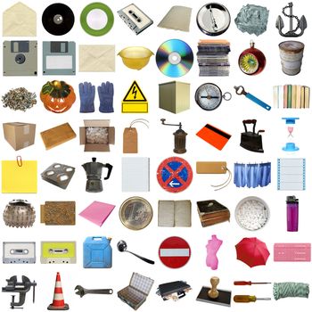 Many object isolated over a white background (all pictures in the collage are mine)