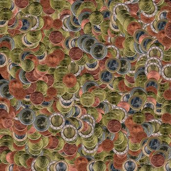 Collage of Euro coins money useful as a background