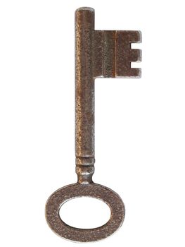 Old key isolated over a white background