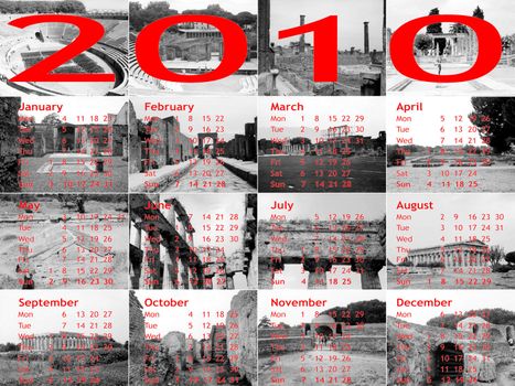 Calendar of year 2010 with   background