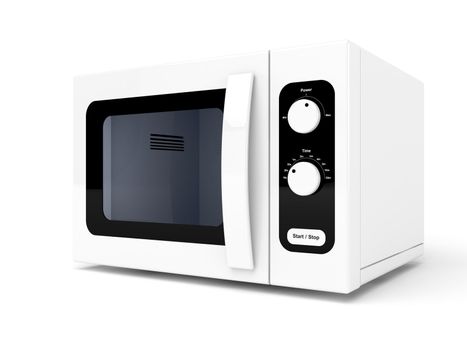 Microwave oven on white background