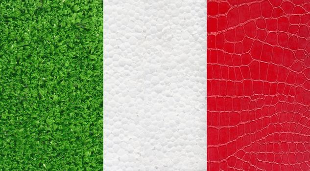 Flag of Italy - made with green, white and red plastics