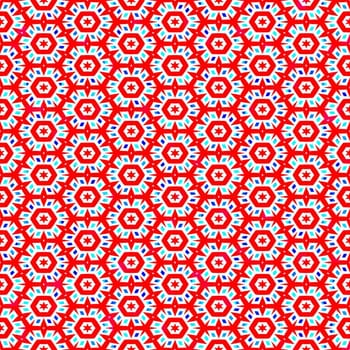 seamless texture of abstracted red snowflake like flowers