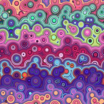 abstract texture of bright colored rounds and bubbles 