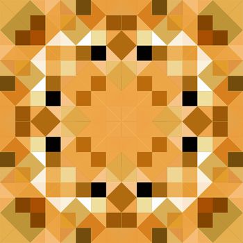 seamless texture of beown glossy squares in a symmetric pattern