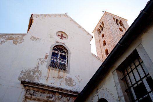 A medieval church abstract in Rab, Croatia