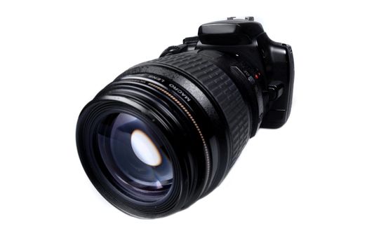 A Digital SLR camera on white