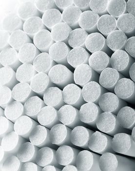 Filters of cigarettes close up