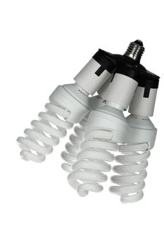 Fluorescent light bulb, isolated on a white background