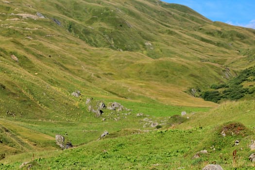 landscape green and sky blue